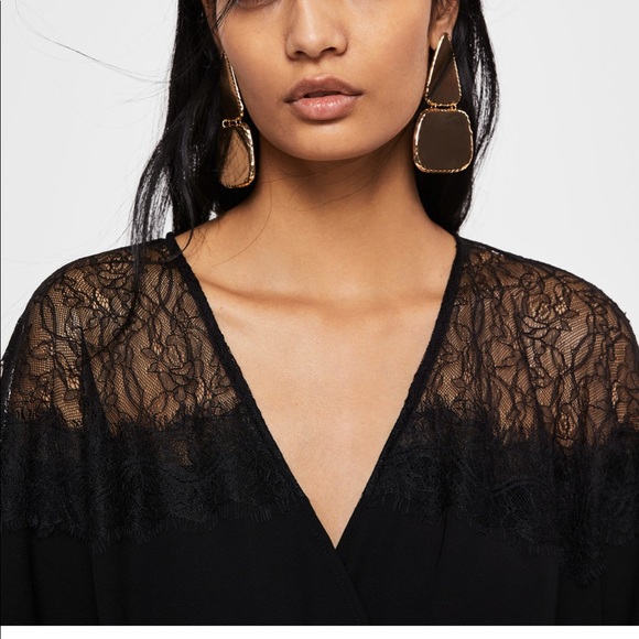 MANGO lace panel jumpsuit, US size M, NWT - Picture 7 of 7